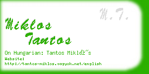 miklos tantos business card